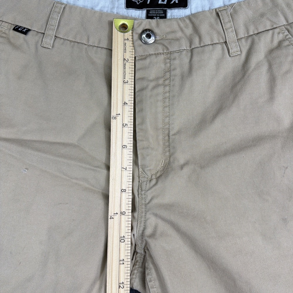 FOX Motocross Shorts Men's 36 Y2K Racing Tan Khaki Work Stained - Picture 12 of 13